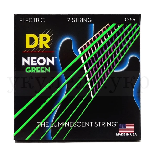 DR NGE7-10 NEON Geen Electric - Medium 7-String 10-56